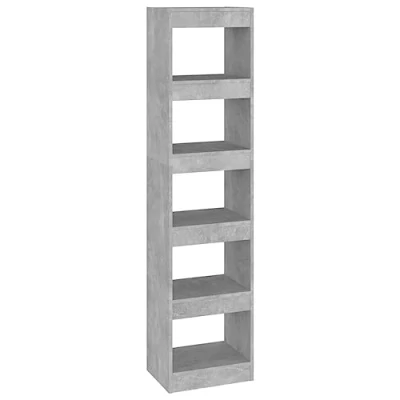 Abbildung von vidaXL Bücherregal Raumteiler Standregal Aktenregal Wandregal Regal Raumtrenner Aufbewahrung Büroregal Dekoregal Betongrau 40x30x166cm
