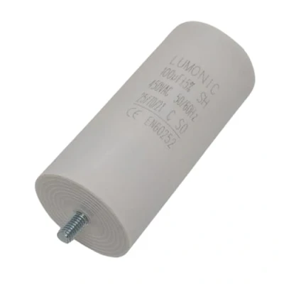 Abbildung von Lumonic Anlaufkondensator mit Stecker 6,3x0,8mm I 100µF 450V 55x120mm 100uF Motorkondensator Kunststoffgehäuse Betriebskondensator für P