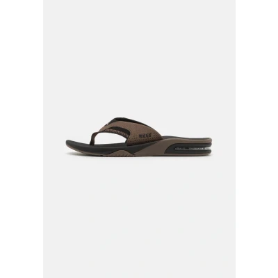 Abbildung von Reef Fanning Zehentrenner, Herren, Größe: 37.5, Black/tan Hochwertiges lederimitat