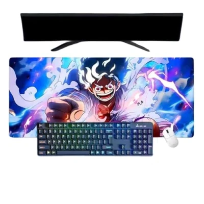 Abbildung von One Piece Luffy Mauspad, XXL, multifunktional, Gaming, Anime, Maus, 3 mm, Büro, rutschfest, strukturierte Oberfläche, für Computer, Gamer, Haus und Laptops