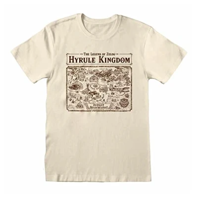 Abbildung von Henry Tiger Nintendo Legend OF Zelda MAP Hyrule Tshirt print, Herren, Größe: XXL, Natural