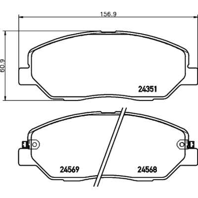 Abbildung von HELLA 8DB 355 012 371 Bremsbelagsatz mit akustischer Verschleißwarnung Zubehör HYUNDAI: Santa FE 3, 2, Grand Fé, KIA: SORENTO 1