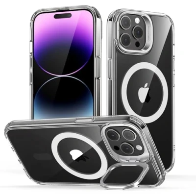 Abbildung von ESR für iPhone 14 Pro Max Hülle, kompatibel mit MagSafe, Classic Ständer Hülle HaloLock, Militärnorm Schutz Case, integrierter Kamera Ringständer Handyhülle, Kratzfeste Rückseite, Klar