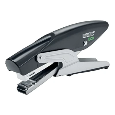Abbildung von Rapid ECO Tacker, kompaktes und verstellbares Amboss Heftgerät aus recyceltem Kunststoff, für zu Hause, Büro oder Schule, Teil der Reihe, schwarz, 24812500
