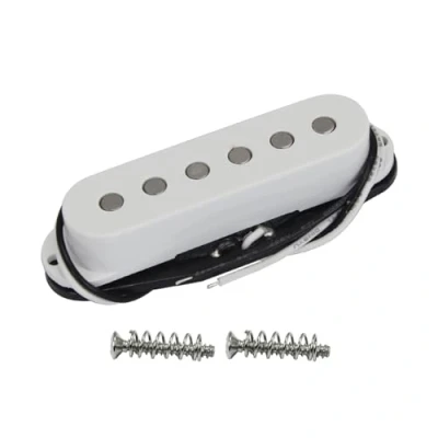 Abbildung von FLEOR Alnik 5 ST Tonabnehmer Single Coil Gitarren Hals Pickup Flachpol für SQ E Gitarre, weiß