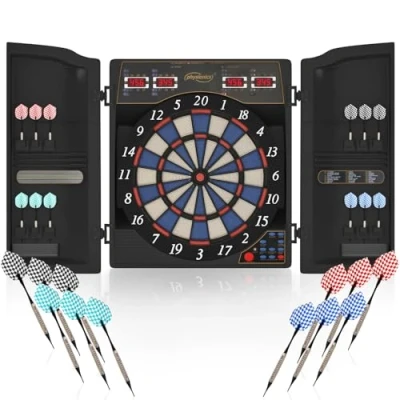 Abbildung von Physionics Dartscheibe Dart Scheibe Elektronisch 12 Soft Pfeile E Dartboard Profi Dartspiel