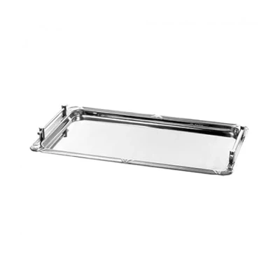 Abbildung von APS GN 1/1 System Tablett Profi Line, aus Edelstahl 18/10, stapelbares, verschraubbares System, hochglanzpolierter Dekorrand, Massive Griffe verchromt, 32,5 x 53 cm, 5,5 cm Höhe