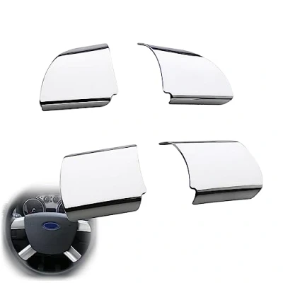 Abbildung von NOZADO ABS Chrom Auto Lenkrad Trim Aufkleber Fit Für Ford Focus 2 MK2 2005 2006 2007 2008 2009 2010 2011 2012 2013 2014 Escape C MAX Zubehör Dekoration Abdeckung Rahmen