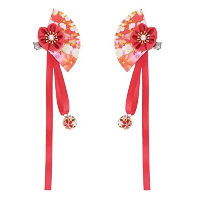 Abbildung von 2st Kanzashi haarpicks Haarspangen Für Frauen Kirschblüte Haarspange Haarschmuck Aus Quastenperlen Yukata haargummi Haarnadeln Haarnadel Kirschblüten Fräulein