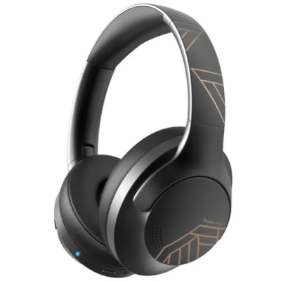 Abbildung von PowerLocus Bluetooth Kopfhörer Over Ear, 50 Std Spielzeit, 4 EQ Modi, Kabellos Faltbarer mit Mikrofon, HiFi Stereo, 90 Grad Drehbar Wireless Headphones für Handy/Reise/Laptop/PC (Rose Gold)