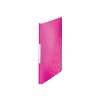 Abbildung von LEITZ Aktenordner 1 Sichtbuch mit 40 Hüllen WOW Präsentationsmappe pink