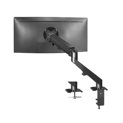 Abbildung von VIVO STAND V101O Gelenkiger pneumatischer Federarm zum Klemmen, Tischhalterung, passend für 1 Monitor mit max. VESA 100 x cm, Schwarz,