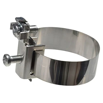 Abbildung von XmediaSat ETEB2 Band Erdungsschelle Erdungsrohrschelle, 8 120 mm rostfreier Stahl (V2A)