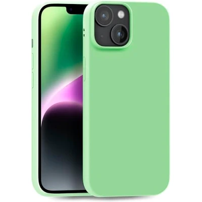 Abbildung von MyGadget Hülle kompatibel mit iPhone 14 Plus robuste Silikon Schutzhülle TPU Case Slim Silikonhülle Back Cover Ultra Kratzfest Handyhülle matt Mint