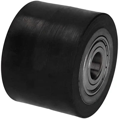 Abbildung von WIKO Hubwagen Rollen Gummirollen 70x70 mm Räder mit Kugellagern Hubwagenräder Laufrollen Paletten Fixierer Rad Palettenrollen 300 kg (17 (Achsloch))