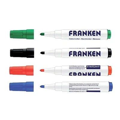 Abbildung von FRANKEN Board Marker U Act! Line, 3 mm feine Spitze, 4 Stück, farblich sortiert, Z1999