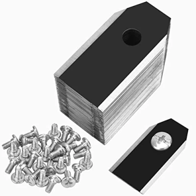 Abbildung von Titan Messer Klingen Set, 30 Stück Universal Mähroboter Ersatzmesser Ersatzklingen + Schrauben für alle Husqvarna Automower Gardena Mähroboter, Rasenroboter Messerset (3g 0,75mm), in Schwarz
