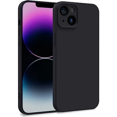 Abbildung von MyGadget Hülle kompatibel mit iPhone 14 Plus Zweilagige Handyhülle Kameraschutz Cover Innenfutter &amp; Silikon außen Schwarz