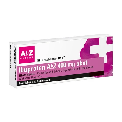 Abbildung von Ibuprofen AbZ 400 mg akut Filmtabletten 10 St