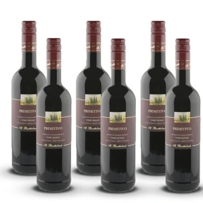 Abbildung von St.Barthelmeh Primitivo Puglia IGP, trocken, sortenreines Weinpaket + VINOX Winecards(6x0,75l)