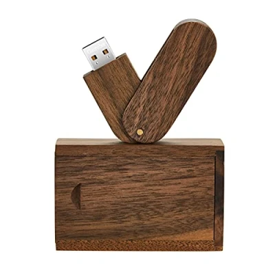 Abbildung von Garrulax USB Flash Laufwerk, 64 GB, hochwertiges Massivholz, Hochgeschwindigkeits 2.0 Speicherstick, Datenspeicherung, Pendrive Daumendisk, Walnussholz