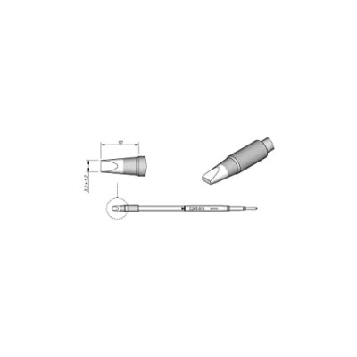 Abbildung von JBC Lötspitze Serie C245 Meißelform, C245811/3,2 x 1,2 mm, gerade, 20 mm länger C245811 (Lötkartusche 2045 2245 Loetkartusche Loetspitze Lötpatrone Loetpatrone Meißelspitze bleifrei)