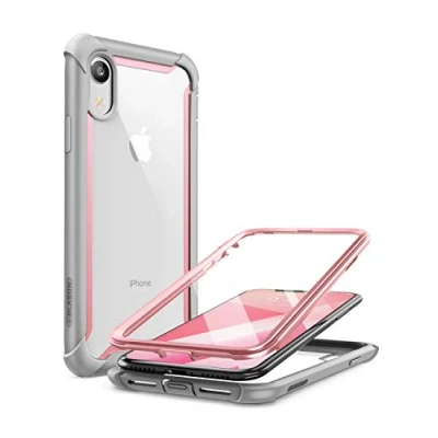 Abbildung von i Blason iPhone XR Hülle [Ares] Handyhülle 360 Grad Bumper Case Robust Schutzhülle Transparent Cover mit integriertem Displayschutz für Apple 6.1 Zoll 2018 (Pink)
