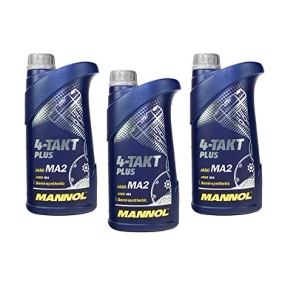 Abbildung von MANNOL 4 Takt Plus API SL SAE 10W 40 teilsynthetisch 3 Liter Motorrad ÖL Motorradöl Roller