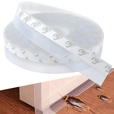 Abbildung von Tür Dichtungsband Selbstklebend, 2.5 cmx10M Transparent Silikon Dichtungsband, Multifunktions Silikonstreifen Zugluftstopper Schalldicht für Tür, Fenster