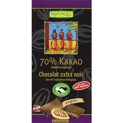 Abbildung von Rapunzel Edelbitter Schokolade 70% KakaoRAPADURA) HIH, 10er Pack (10x 80 g) Bio