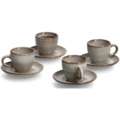 Abbildung von Zeller Present Espressotasse, Keramik, spülmaschinengeeignet, 8 teilig (4 Tassen, 4 Untertassen)