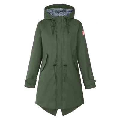 Abbildung von Derbe Traveby Regenjacke / wasserabweisende Jacke, Damen, Größe: 38, Olive