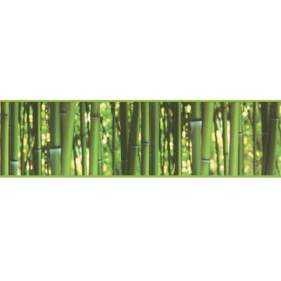Abbildung von living walls Bordüre &quot;Stick Ups&quot;, Wald, selbstklebend Tapete Grün matt Bambus glatt