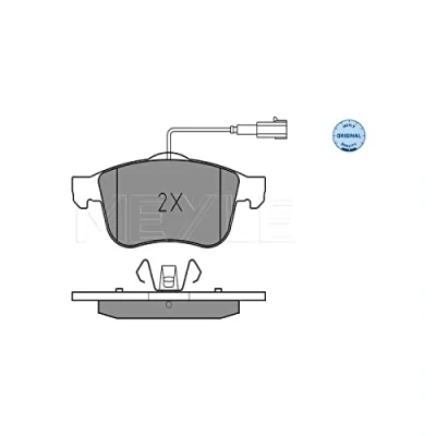 Abbildung von MEYLE 025 243 4019 Bremsbelagsatz ORIGINAL Quality Vorderachse mit integriertem Verschleißsensor Anti Quietsch Blech