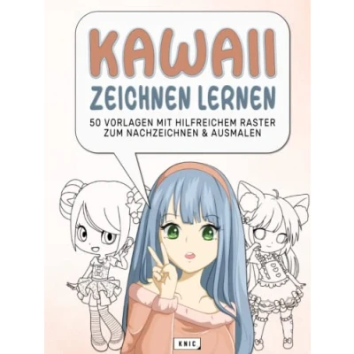 Abbildung von Kawaii Zeichnen Lernen: Das Grid Malbuch mit 50 Vorlagen zum Nachzeichnen und Ausmalen