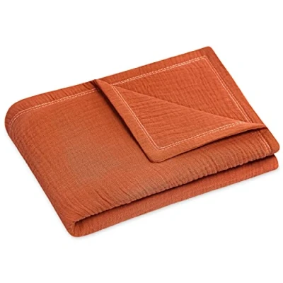 Abbildung von Julius Zöllner Kuscheldecke Gr. 70/100, Made in Germany, 100 prozent Baumwollenmusselin, Oeko Tex Standard 100, Rost