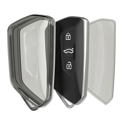 Abbildung von kwmobile Schlüsseltasche Autoschlüssel Hülle kompatibel mit VW Golf 8 3 Tasten (1 tlg), FLEXIBEL &amp; ELASTISCH: Das TPU Silikon Schlüsselcover ist eine