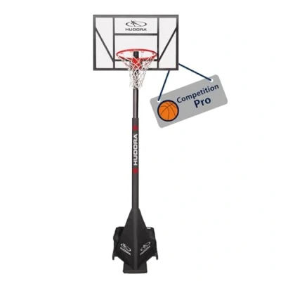 Abbildung von HUDORA Basketballständer Competition Pro höhenverstellbarer Basketballkorb mit Ständer für Kinder/Jugendliche &amp; Erwachsene Mobiler Outdoor Stand Rollen