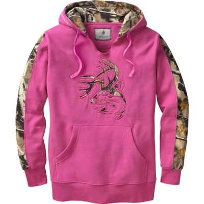 Abbildung von Legendary Whitetails Damen Standard Camo Outfitter Hoodie, Fuchsia, Größe S