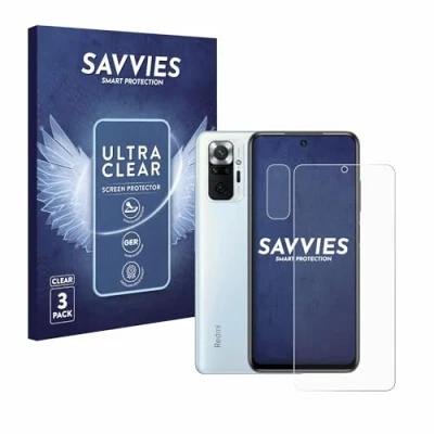Abbildung von Savvies 6 Stück Schutzfolie für Xiaomi Redmi Note 10 Pro (Display+Kamera) Displayschutz Folie Ultra Transparent
