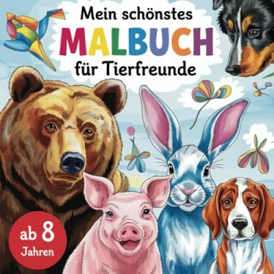 Abbildung von Mein schönstes Malbuch für Tierfreunde: 50 realistische Tierbilder zum Ausmalen Kinder ab 8 Jahren