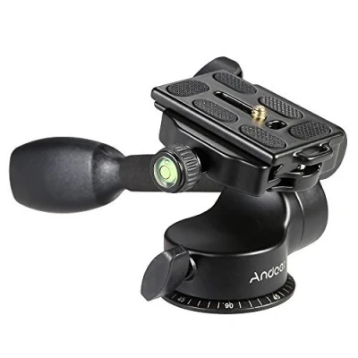 Abbildung von Andoer QZSD Q08 Video Stativ Kugelkopf 3 Wege Fluid Head Kipphebel mit Schnellwechselplatte für DSLR Kamera Einbeinstativ