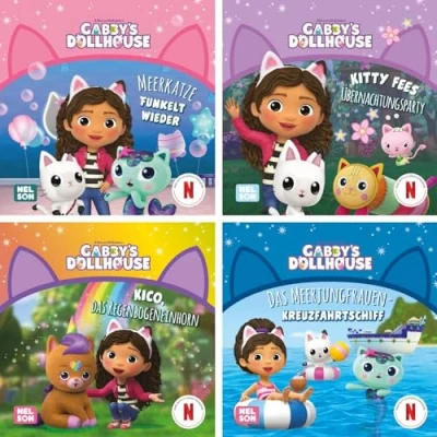 Abbildung von 4er Set: Maxi Mini 46: Gabby&#039;s Dollhouse: 4 Vorlesegeschichten im Set spannend nacherzählte Folgen der beliebten Netflix Serie (ab 3 Jahren) (Nelson Mini: Maximaler Vorlesespaß!)