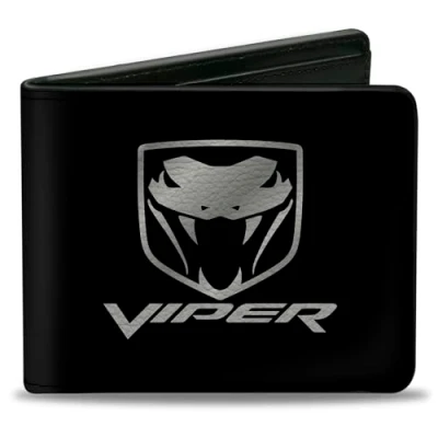 Abbildung von Buckle Down Herren Dodge Viper Schwarz/Silber Logo Faltbare Geldbörse, Multi, einheitsgröße