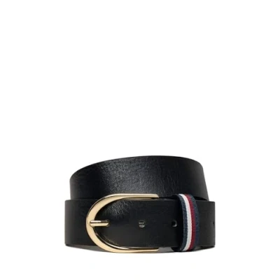 Abbildung von Tommy Hilfiger Damen Gürtel Casual aus Leder, Schwarz (Black), 80 cm