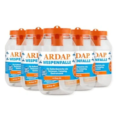 Abbildung von ARDAP Wespenfalle für draußen 5er Pack Biologische Wespen Abwehr zum Aufhängen Anti Lockstoff mit Langzeitwirkung Mittel gegen Wespenschutz (PT19)