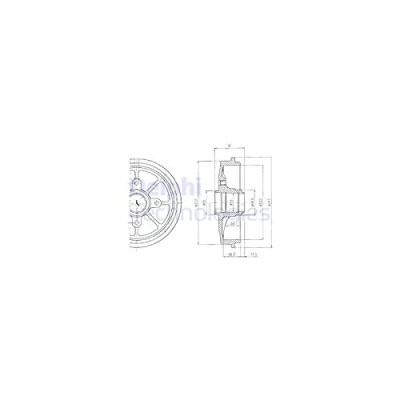 Abbildung von DELPHI BF393 Bremstrommel ohne ABS Sensorring, Radlager 247 PEUGEOT: 306 Schrägheck, Cabrio, CITROËN: ZX Xsara Schrägheck