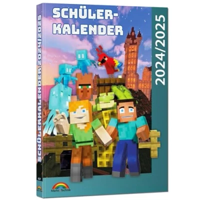 Abbildung von Schülerkalender 2024/2025 mit Minecraft; inklusive Tipps, Tricks &amp; Crafting Rezepten