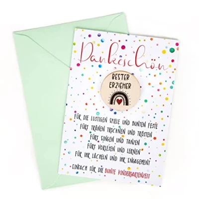 Abbildung von Logbuch Verlag Abschiedsgeschenk Bester Erzieher kleines Geschenk Dankesgeschenk zum Kindergarten Abschied DIN A6