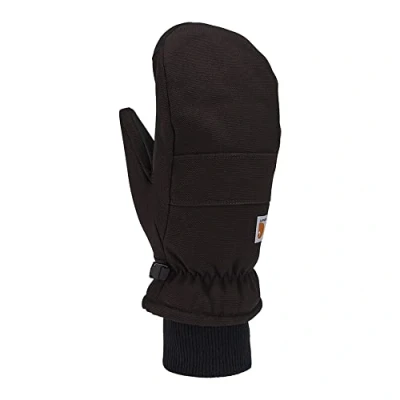 Abbildung von Carhartt Herren Isolierter Kunstleder mit Entenmuster Handschuhe für kaltes Wetter, Schwarz, L